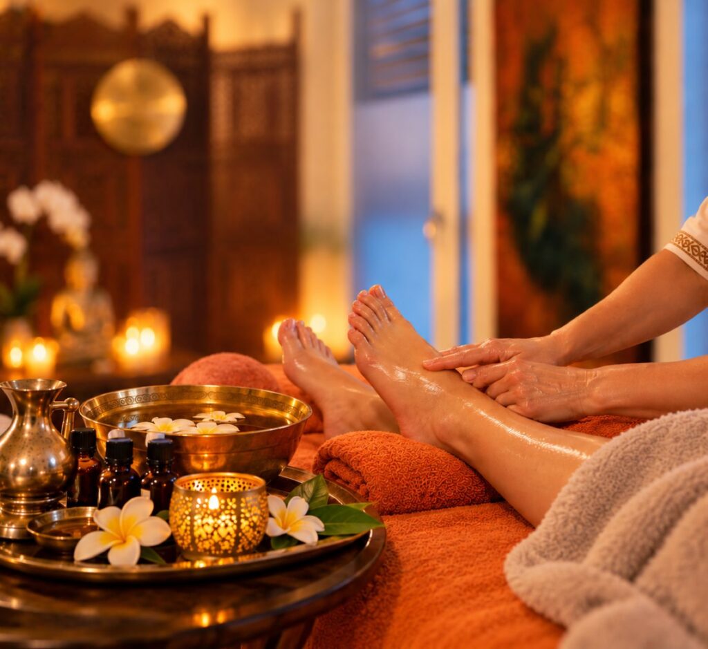 Ayurvedische Fußmassage in Rösrath bei Konzept Körper.